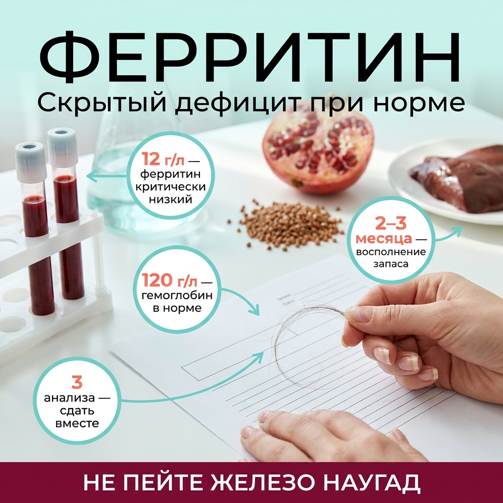 Ферритин 15 в 38 лет: норма у женщин и почему вы устаёте