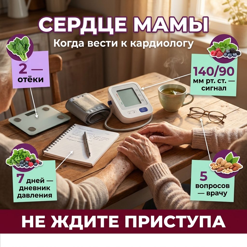 Когда пожилому человеку к кардиологу: 5 признаков у мамы после 65